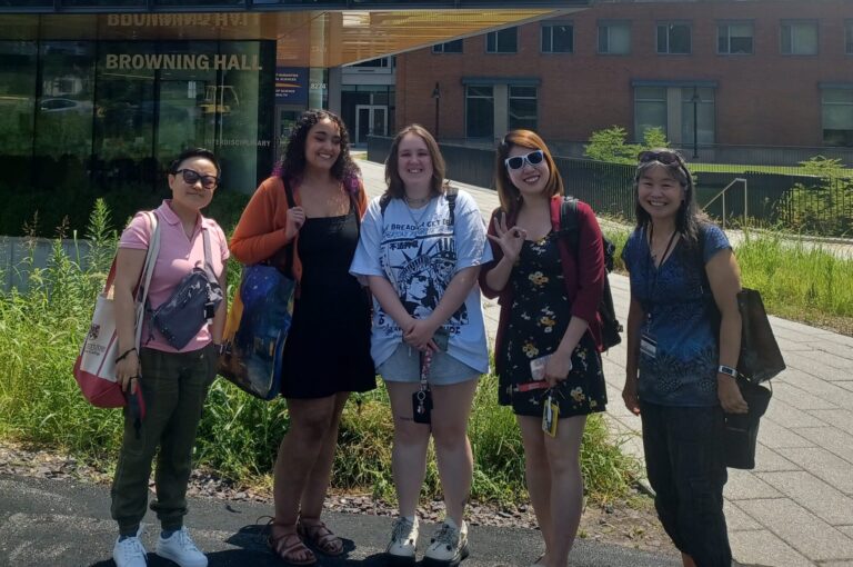 Webster University team members, including students, Shaolu Yu (Rhodes College), and Robin Hattori (Japanese American Citizens League of St. Louis).