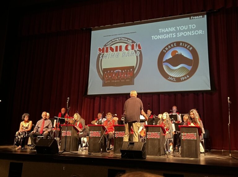A performance of the Minidoka Swing Band, attended by College of Idaho team members as part of the project, The Past, Present, and Future of the Idaho-Oregon Buddhist Temple.