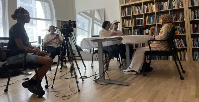 Hofstra University students conducting an interview as part of the project Roots, Health, and Resilience: An Oral History of Indonesian New York in Times of Crisis