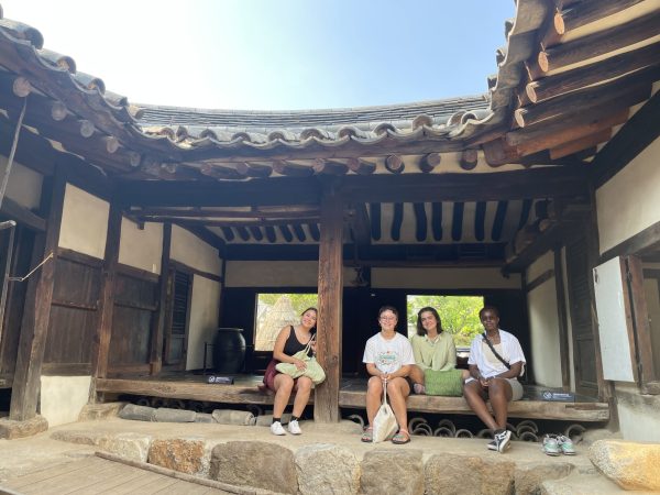 At the traditional Korean hanok.