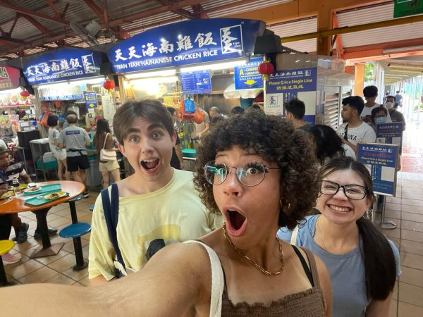 Tian Tian Hainanese Chicken Rice stall, Singapore

(Pictured: Left to right: Ethan Forsberg, Addison Cox, and Jacinda Garcia)