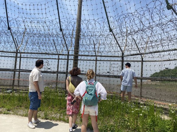 Skidmore SFF group visited a military base in Ganghwa Island to observe the maritime demarcation border with North Korea.
